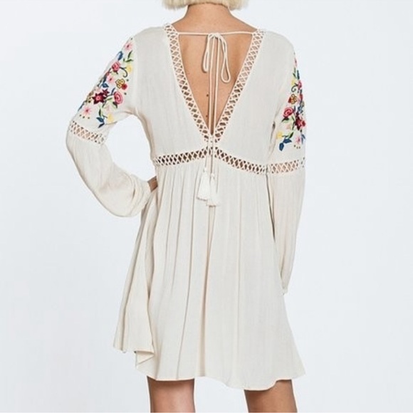 SOLD! Abbeline boho dress women extra small Boho Embroidered Empire Waist Long S - Picture 2 of 7